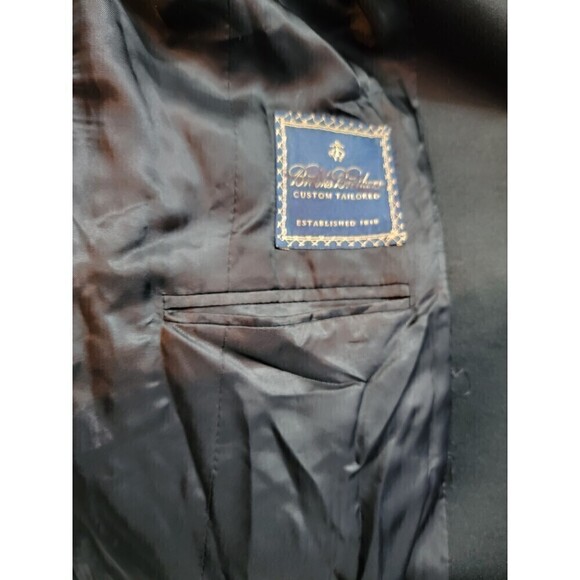 Brooks brothers shoulder pads button up blazer black size 8 - Picture 8 of 9